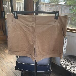 *NWT* Maurices High Waist Tan Women's Faux Suede Shorts